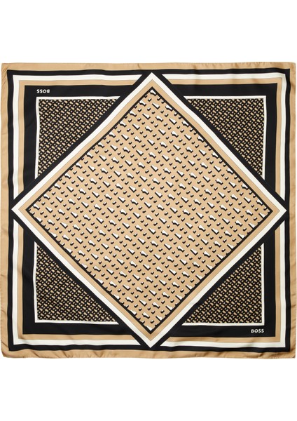 Bej Logo Desenli Kadın Fular