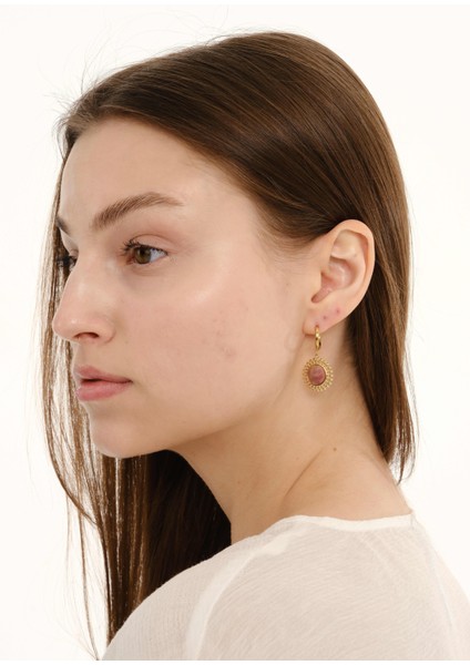 Sun Doğal Taşlı Çelik Kadın Küpe modelleri