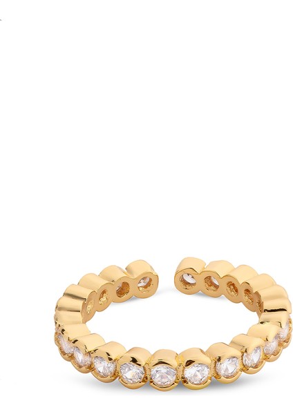 Gold Sıralı Taşlı Altın Kaplama Kadın Yüzük fiyatları