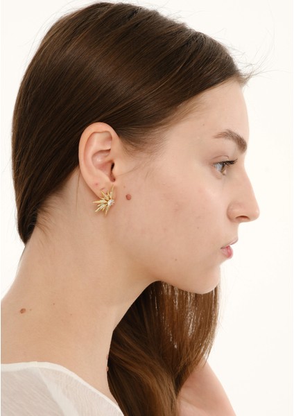 Güneş Zirkon & Altın Kaplama Pirinç Gold Kadın Küpe modelleri