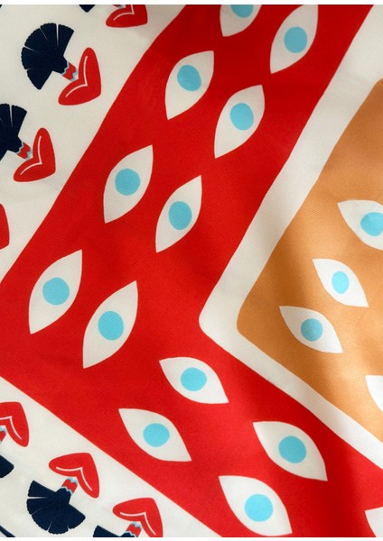 Apple Of My Eye Renkli Ipek Kadın Fular 55 cm