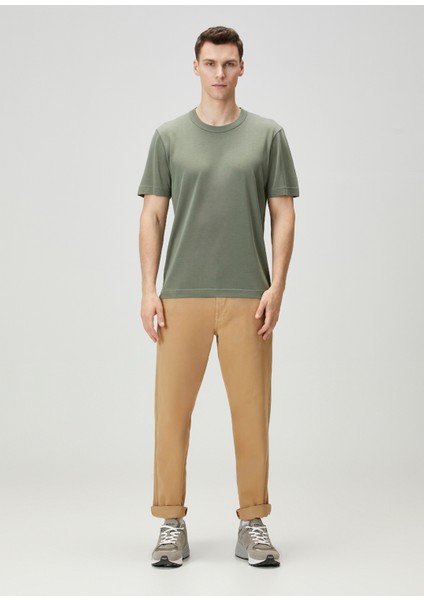 Regular Fit Yeşil Basic T-Shirt