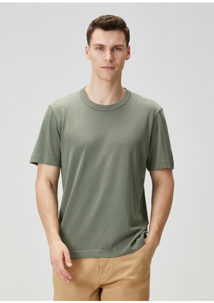 Regular Fit Yeşil Basic T-Shirt fiyatları