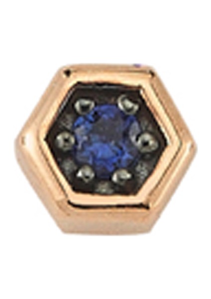 Honeycomb Kadın Safir Altın Piercing