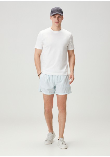 Madeira Turkuaz Çizgi Desenli Mayo