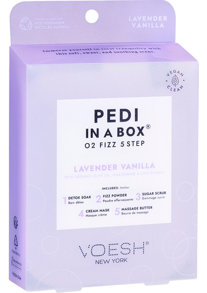 New York Pedi In A Box O2 Fizz Lavanta Vanilya 5 Adımlı Pedikür Seti