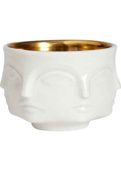 Yüz Desenli Porselen Mumluk