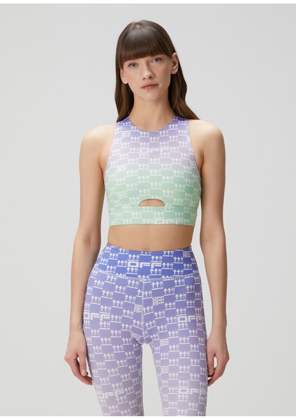 Mavi Yeşil Degrade Logolu Büstiyer