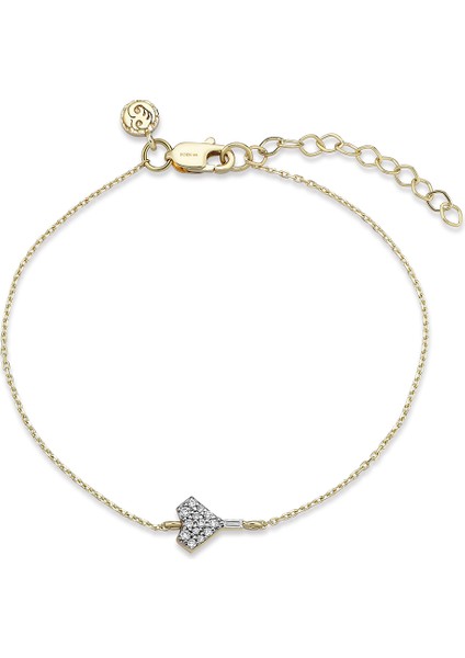 Heart Full Of Diamonds Pırlanta Taşlı 14 Ayar Altın Kadın Bileklik