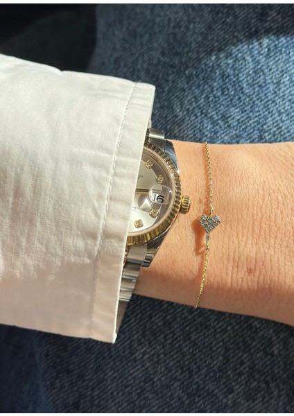 Heart Full Of Diamonds Pırlanta Taşlı 14 Ayar Altın Kadın Bileklik fırsatları