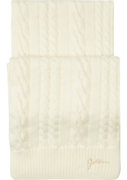 Beyaz Kadın Yün Şal