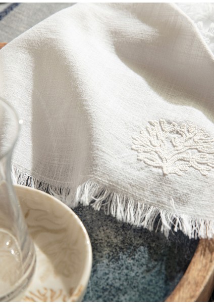 Salu Beyaz Pamuklu 4'lü Peçete Seti modelleri