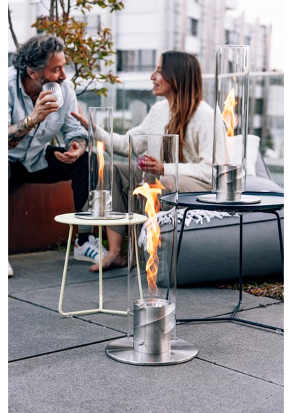 Spin 1500 Gümüş Silindir Formlu Masaüstü Şömine fırsatları