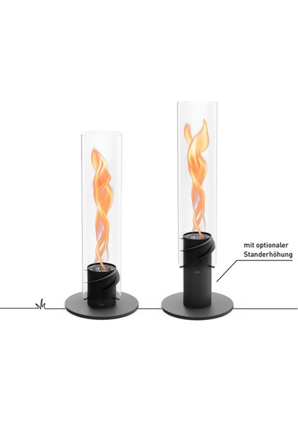 Spin 1500 Siyah Silindir Formlu Masaüstü Şömine modelleri