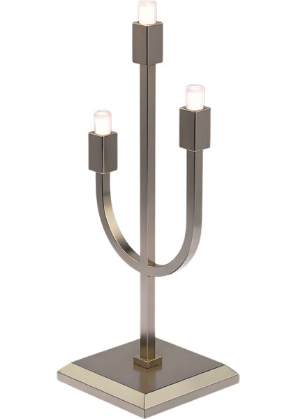 Candle Parlak Nikel LED Masa Lambası