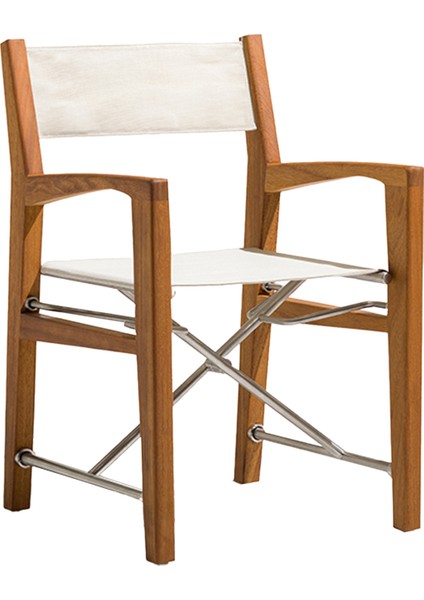 Zander Bej Iroko Katlanır Bahçe Sandalyesi