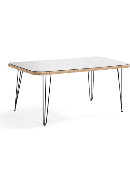 Echo Naturel Rattan Bahçe Masası