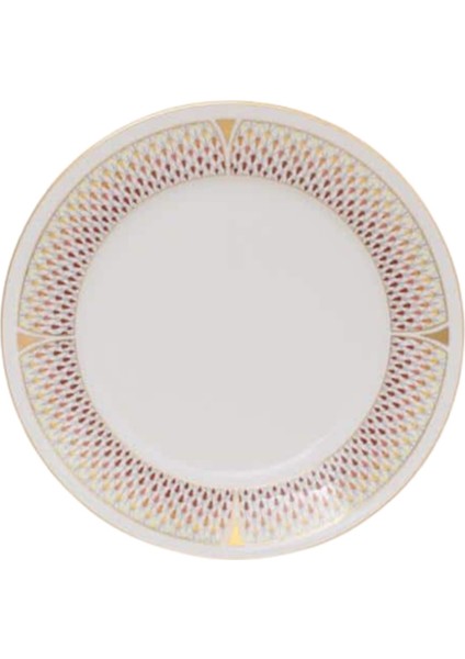 Geometrik Desenli Porselen Yemek Tabağı