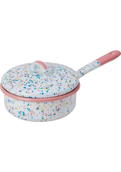 Wonder Wheel Pembe Emaye Çelik Kaserol Tencere 16 cm