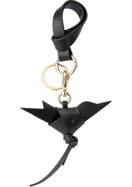 Kuş Figürlü Siyah Kadın Charm Anahtarlık