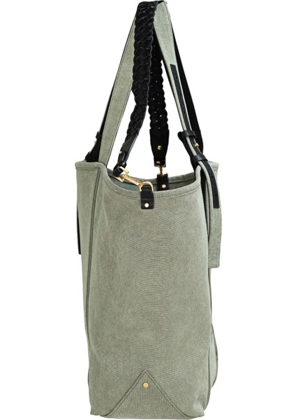 Bedruckter Haki Kadın Alışveriş Çantası modelleri