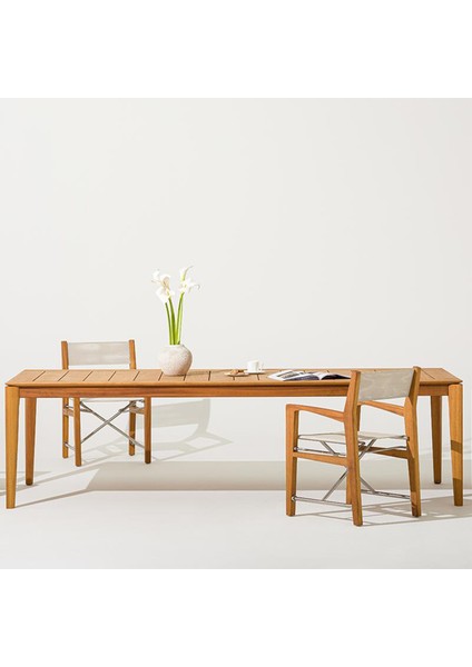 Zander Bej Iroko Katlanır Bahçe Sandalyesi