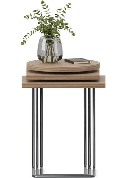 Bremen Velur Laminat Satin Epoksi Koyu Gri Ayaklı Kahve Ceviz Rengi Ahşap 3'lü Zigon Sehpa Seti fiyatları