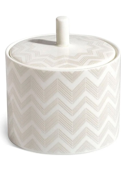 Beyaz Gri Porselen Şekerlik