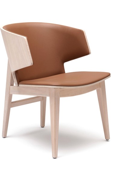 Sarr Deri Döşemeli Karamel Masif Meşe Gövdeli Sandalye