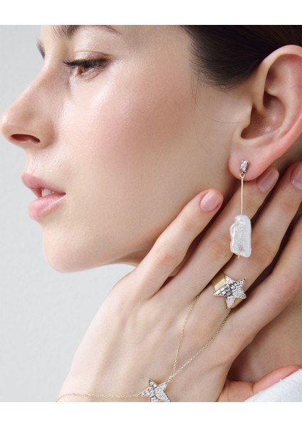 Recta Pearl Pırlanta Taşlı Inci 14 Ayar Altın Kadın Küpe fiyatları