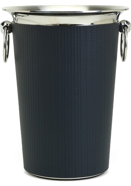 Lacivert Silindir Formlu Deri Şampanya Kovası