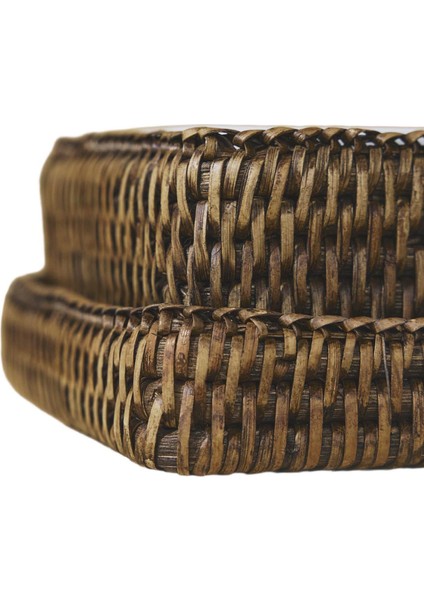 Kahverengi Üçlü Rattan Servis Seti fiyatları