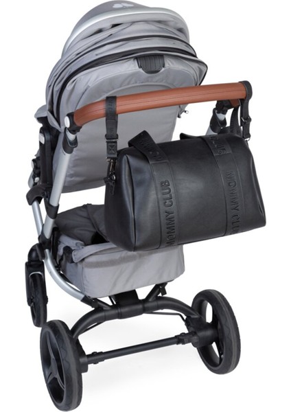 Mommy Club Bag Siyah Vegan Deri Anne Bebek Bakım Çantası fırsatları