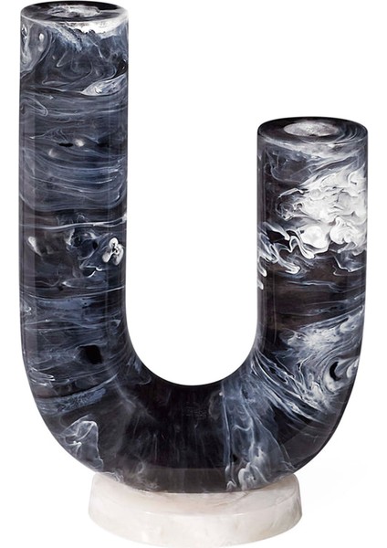 Mustique Como Double Tube Siyah Beyaz Vazo