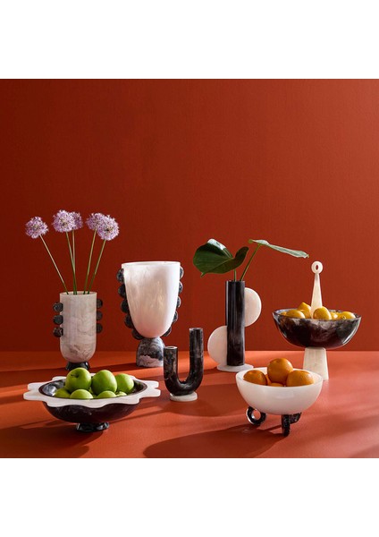 Mustique Como Double Tube Siyah Beyaz Vazo fiyatları