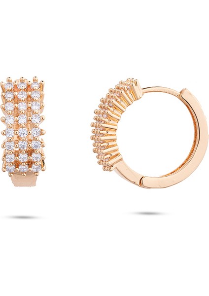 Taşlı Halka Zirkon & Altın Kaplama Pirinç Kadın Küpe fiyatları