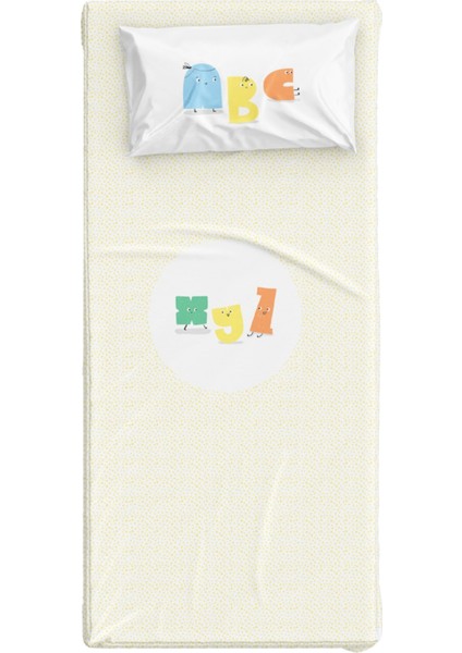 Alphabed Pamuk Saten Unisex Çocuk Çarşaf Seti 90 x 190 cm
