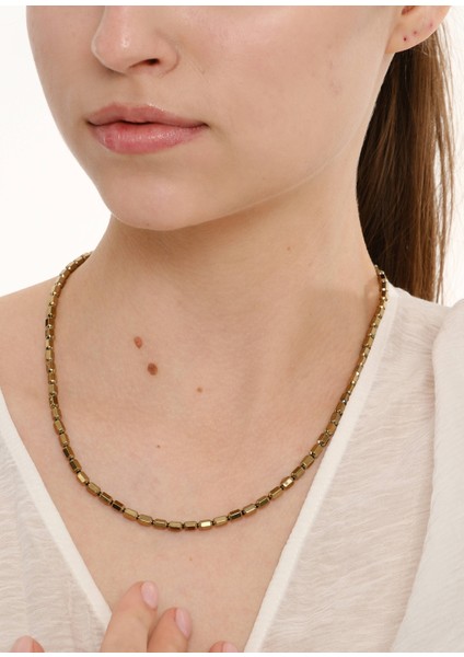 Nadia Altın Rengi Doğal Taş Kadın Kolye modelleri