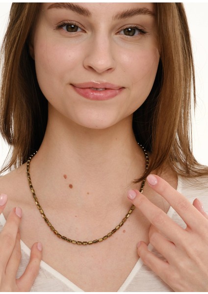 Nadia Altın Rengi Doğal Taş Kadın Kolye fırsatları