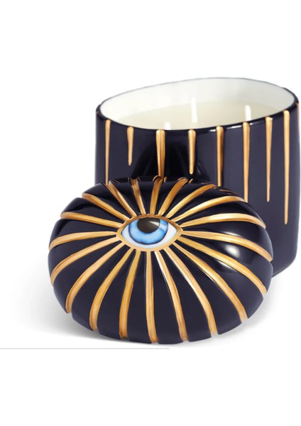 Lito Lacivert Gold Büyük Seramik Mum modelleri