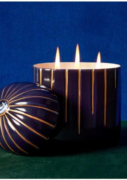 Lito Lacivert Gold Büyük Seramik Mum fırsatları