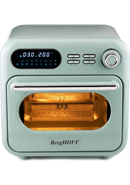Gem Retro Mint Yeşil Rengi Dijital Airfryer+ Mini Fırın 18 Lt