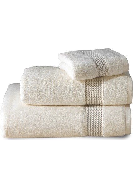 Sicilia Bej Pamuklu 3'lü Havlu Seti