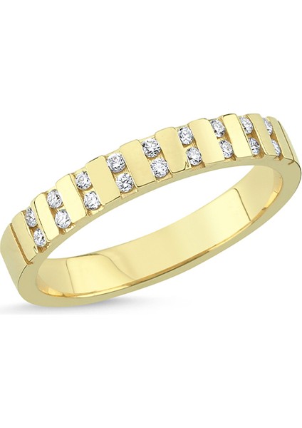 Cutie Duo Yarım Tur 14 Ayar Altın Pırlanta Kadın Yüzük