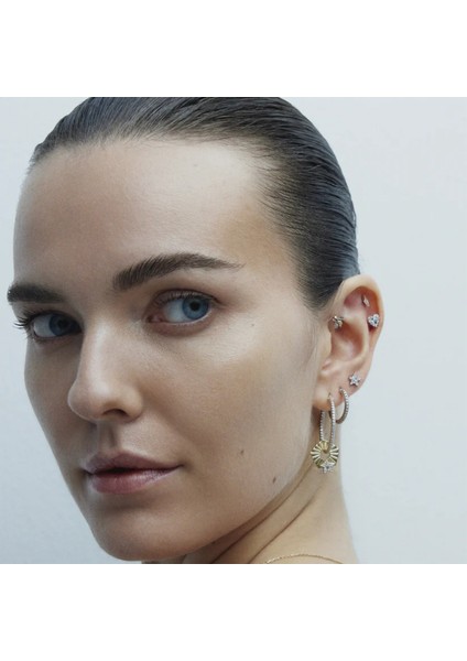 Heart Mini Pırlanta Taşlı 14 Ayar Altın Tek Kadın Küpe fiyatları