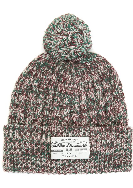 Haki Beyaz Kadın Yün Bere