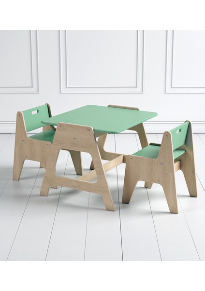 Cotable Mint Ahşap Çocuk Masa Takımı modelleri
