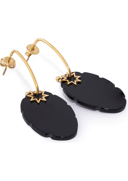 Cia Siyah Doğal Taşlı Çelik Kadın Küpe fiyatları