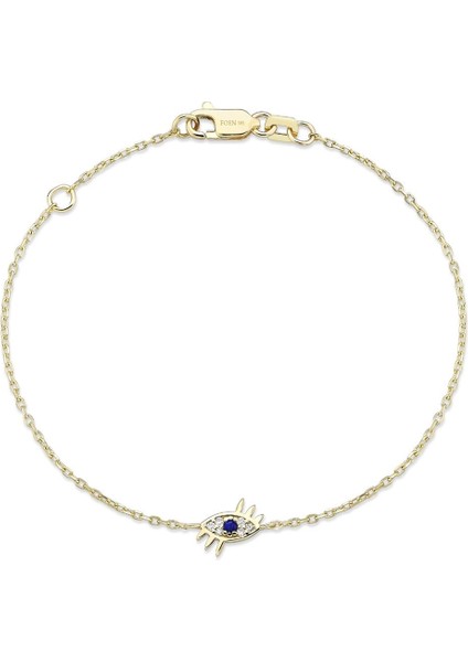 Eyes On You Pırlanta Taşlı 14 Ayar Altın Göz Kadın Bileklik