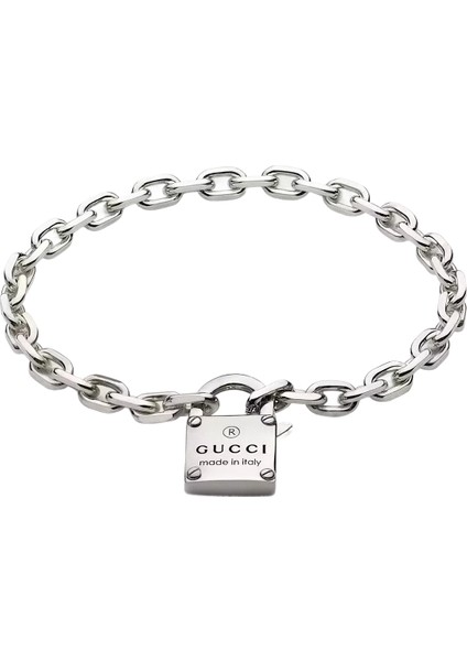 Logo Detaylı Unisex Gümüş Bileklik